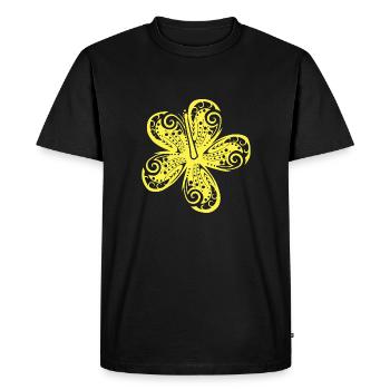 Cadeau de fleurs hawaïennes d'hibiscus hawaïennes - T-shirt Premium bio Homme - noir - Devant - Nico (187cm)