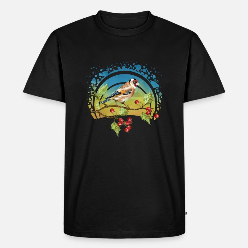 Bunter Vogel - Männer Premium Bio T-Shirt - Schwarz
