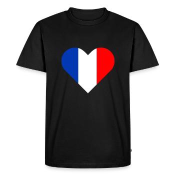 Français drapeau France pays bleu blanc rouge - T-shirt Premium bio Homme - noir - Devant - Nico (187cm)