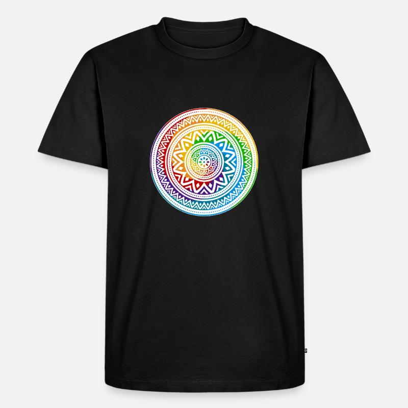 Mandala-Ying Yang - Männer Premium Bio T-Shirt - Schwarz