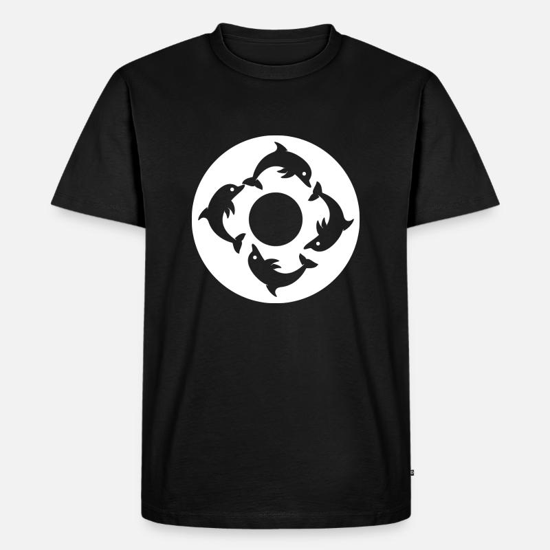 Dolphin Delfin - Männer Premium Bio T-Shirt - Schwarz