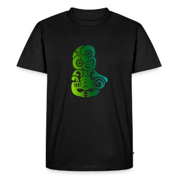 Maori Tiki Koru Polynesian Tribal Tattoo Gift - Men's Premium Organic T-Shirt - black - Front - Nico (187cm)