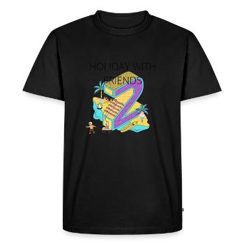 VACANCES AVEC DES AMIS - T-shirt Premium bio Homme - noir - Devant - Nico (187cm)