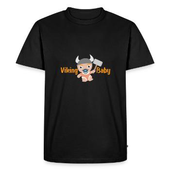 Viking Baby Little Viking avec tétine cadeau - T-shirt Premium bio Homme - noir - Devant - Nico (187cm)