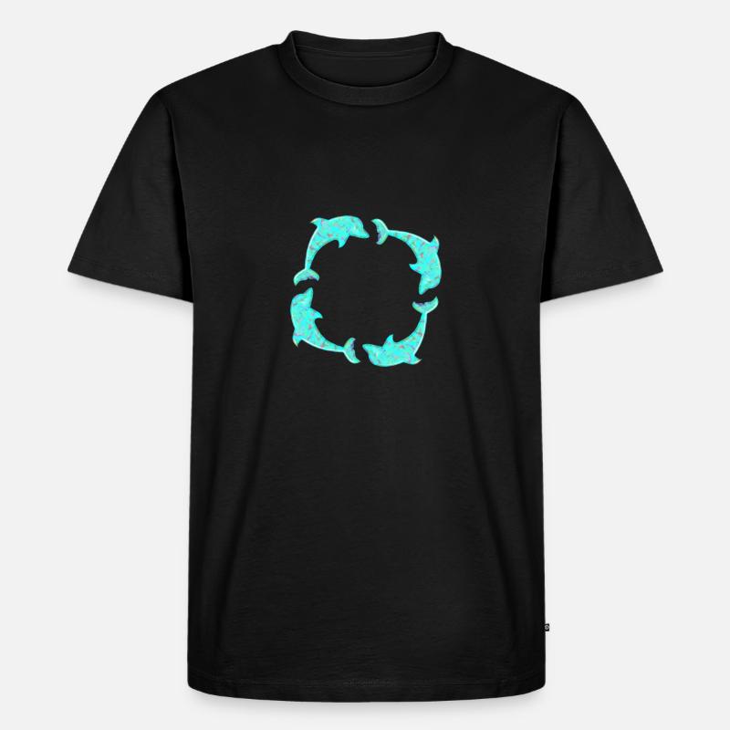 Delfin - Männer Premium Bio T-Shirt - Schwarz