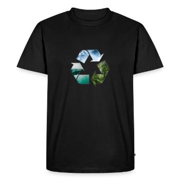 Recycle Terre - T-shirt Premium bio Homme - noir - Devant - Nico (187cm)