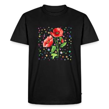 Fleurs - T-shirt Premium bio Homme - noir - Devant - Nico (187cm)