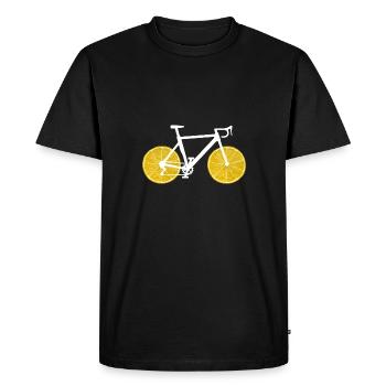 Zitronen Fahrrad - Männer Premium Bio T-Shirt - Schwarz - Vorne - Nico (187cm)