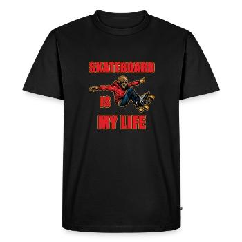 skateboard is my life - T-shirt Premium bio Homme - noir - Devant - Nico (187cm)