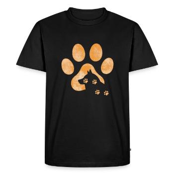 patte malamute orange - T-shirt Premium bio Homme - noir - Devant - Nico (187cm)