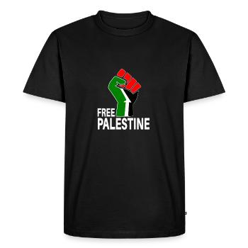 Free Palestine - Men's Premium Organic T-Shirt - black - Front - Nico (187cm)