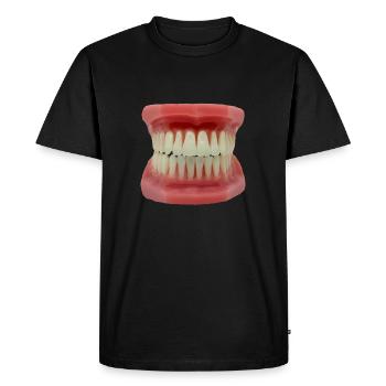 Les dents - T-shirt Premium bio Homme - noir - Devant - Nico (187cm)