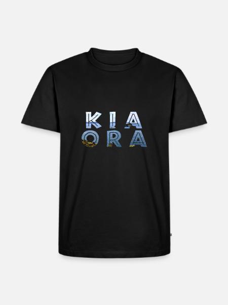 Double Exposure Kia Ora Ocean New Zealand Gift - Men's Premium Organic T-Shirt - black