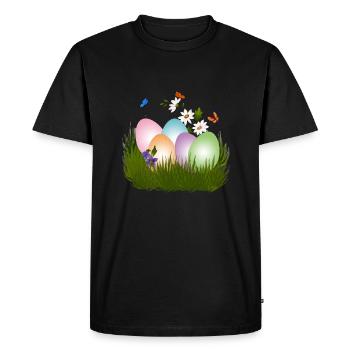 Chasse aux œufs de Pâques - T-shirt Premium bio Homme - noir - Devant - Nico (187cm)