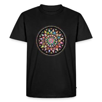 Mandala - Männer Premium Bio T-Shirt - Schwarz - Vorne - Nico (187cm)