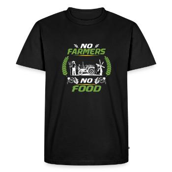 No Farmers No Food - Farmers Gift - T-shirt Premium bio Homme - noir - Devant - Nico (187cm)