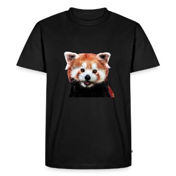 Panda roux - T-shirt Premium bio Homme - noir - Devant - Nico (187cm)
