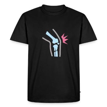 Douleur au genou - T-shirt Premium bio Homme - noir - Devant - Nico (187cm)