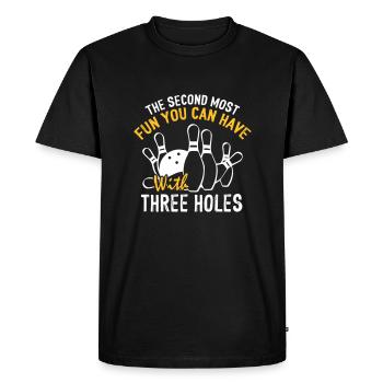 Fun With Three Holes Funny Bowling - T-shirt Premium bio Homme - noir - Devant - Nico (187cm)