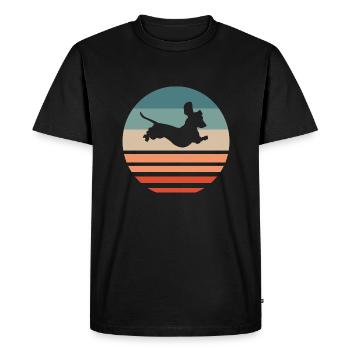 Teckel chien teckel silhouette cadeau rétro - T-shirt Premium bio Homme - noir - Devant - Nico (187cm)