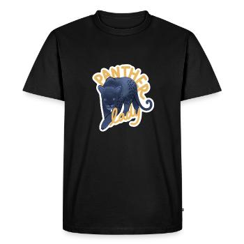 Hand drawn black Panther Lady - Men's Premium Organic T-Shirt - black - Front - Nico (187cm)