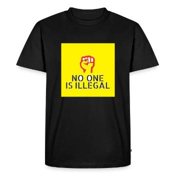No one is illegal - Men's Premium Organic T-Shirt - black - Front - Nico (187cm)