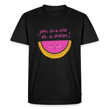 you are one in a melon ! citation humour cadeau - T-shirt Premium bio Homme - noir - Devant - Nico (187cm)
