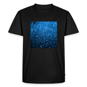 Sparkling Blue Glitter - Men's Premium Organic T-Shirt - black - Front - Nico (187cm)