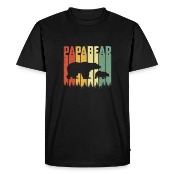 Vintage Papa Bär Baby Bär Vatertag - T-shirt Premium bio Homme - noir - Devant - Nico (187cm)