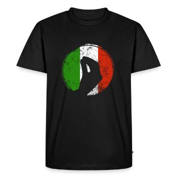 Italie Drapeau italien Capisci - T-shirt Premium bio Homme - noir - Devant - Nico (187cm)