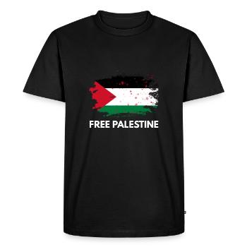 Libérer la Palestine - T-shirt Premium bio Homme - noir - Devant - Nico (187cm)