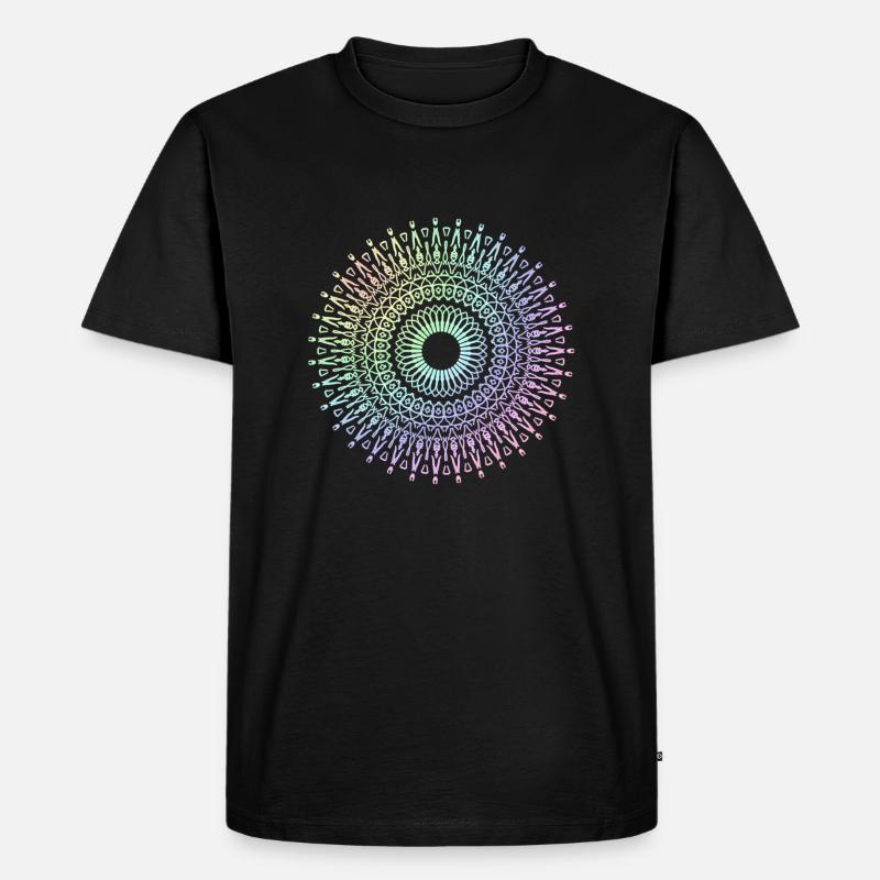 Mandala - Männer Premium Bio T-Shirt - Schwarz