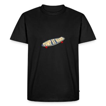 Surfskate Pump it hard Funny Gift Idea - Men's Premium Organic T-Shirt - black - Front - Nico (187cm)