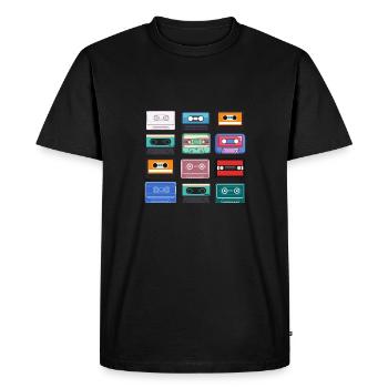 Cassettes - Men's Premium Organic T-Shirt - black - Front - Nico (187cm)