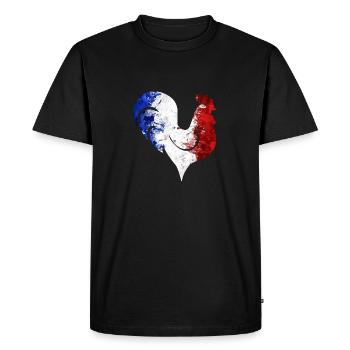 Coq France Football - T-shirt Premium bio Homme - noir - Devant - Nico (187cm)