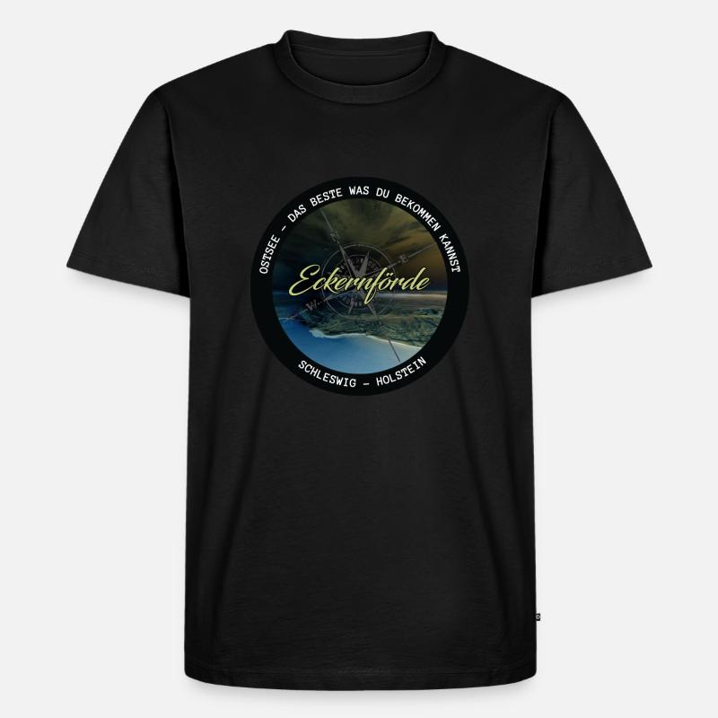 Ostsee - Eckernfoerde - Männer Premium Bio T-Shirt - Schwarz