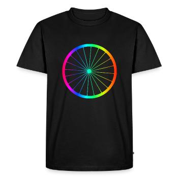 Vélo arc-en-ciel jante - T-shirt Premium bio Homme - noir - Devant - Nico (187cm)