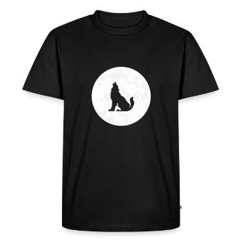 Loup lune loup lune pleine lune - T-shirt Premium bio Homme - noir - Devant - Nico (187cm)