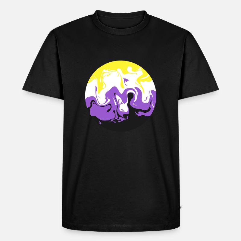 Non Binary Swirl - Männer Premium Bio T-Shirt - Schwarz