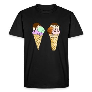 Ice cream - Men's Premium Organic T-Shirt - black - Front - Nico (187cm)