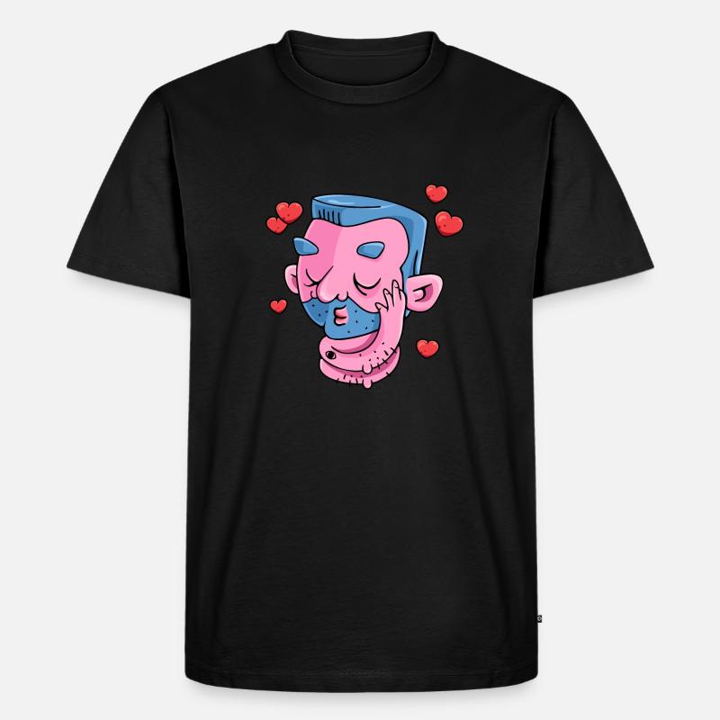 Bärtiger Macho - Männer Premium Bio T-Shirt - Schwarz