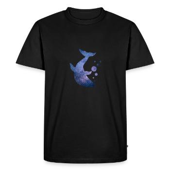 Double Exposure Whale Star Starry Sky Gift Idea - Men's Premium Organic T-Shirt - black - Front - Nico (187cm)