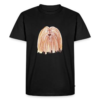 Bearded Collie - Tibet Terrier en rouge - T-shirt Premium bio Homme - noir - Devant - Nico (187cm)