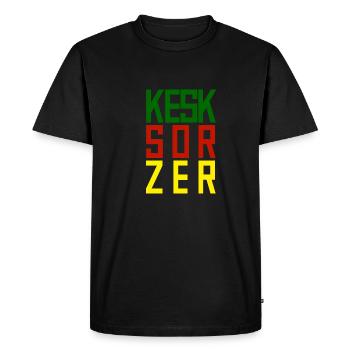 Kesk Sor Zer - T-shirt Premium bio Homme - noir - Devant - Nico (187cm)