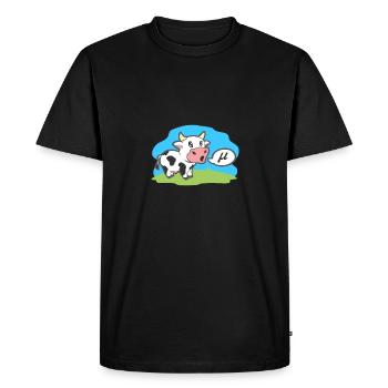 Symboles mathématiques Vache Va Mu Drôle Animal Idée cadeau - T-shirt Premium bio Homme - noir - Devant - Nico (187cm)