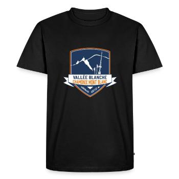 ecusson chamonix the white valley leewarddesign - Men's Premium Organic T-Shirt - black - Front - Nico (187cm)
