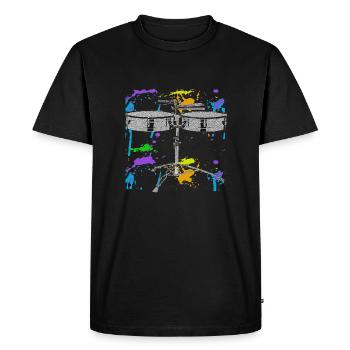 Timbal Color Splash Percussion Instrument - Men's Premium Organic T-Shirt - black - Front - Nico (187cm)