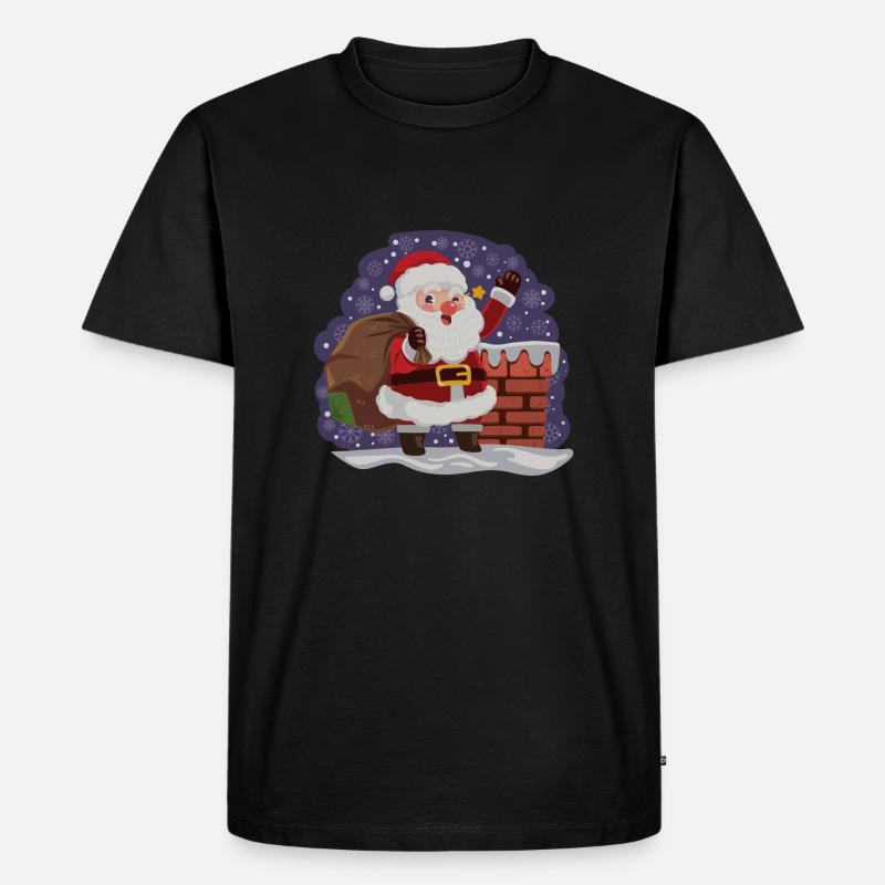 Der Weihnachtsmann ist da. - Männer Premium Bio T-Shirt - Schwarz