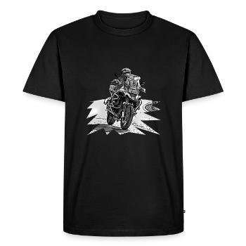 Adventure Bike Kurve schwarz - Männer Premium Bio T-Shirt - Schwarz - Vorne - Nico (187cm)