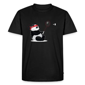 Badminton Panda Drôle Sweet Sport Humour Badminton - T-shirt Premium bio Homme - noir - Devant - Nico (187cm)